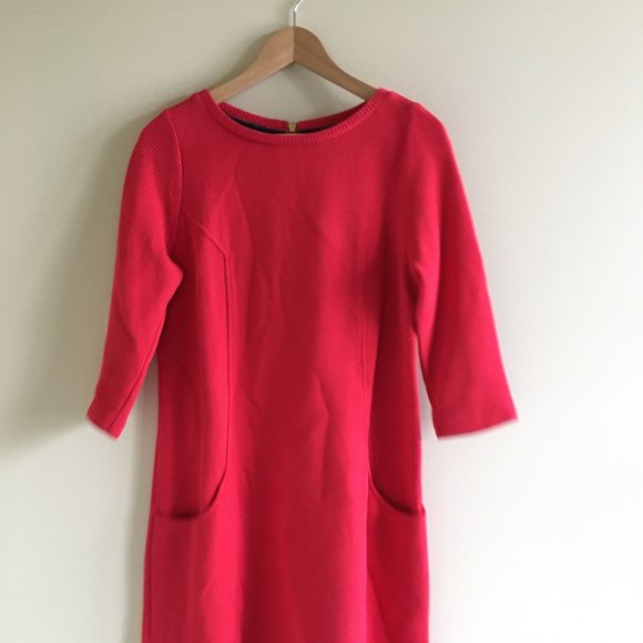 Boden Red Ottoman Shift Midi Dress WH538 Size 8L - Picture 4 of 14